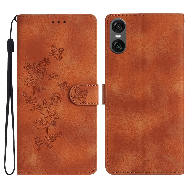Flower Butterfly Embossing Pattern Leather Phone Case