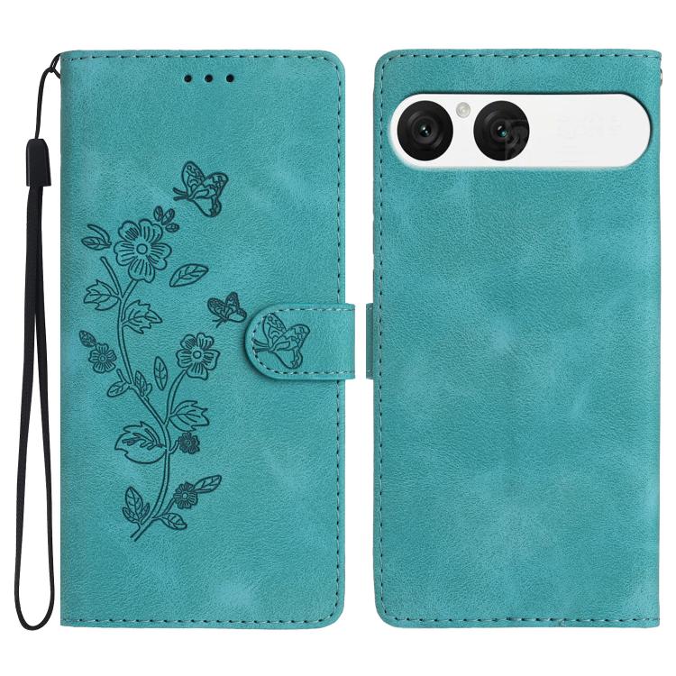 Flower Butterfly Embossing Pattern Leather Phone Case