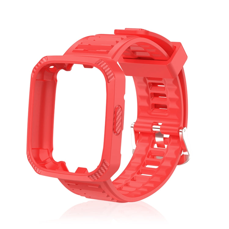 Carbon Fiber Texture Integrated Silicone Watch Band