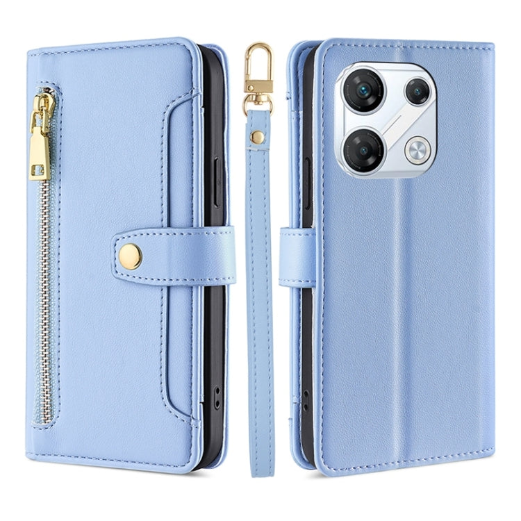 Sheep Texture Cross-body Zipper Wallet Leather Phone Case — view 9