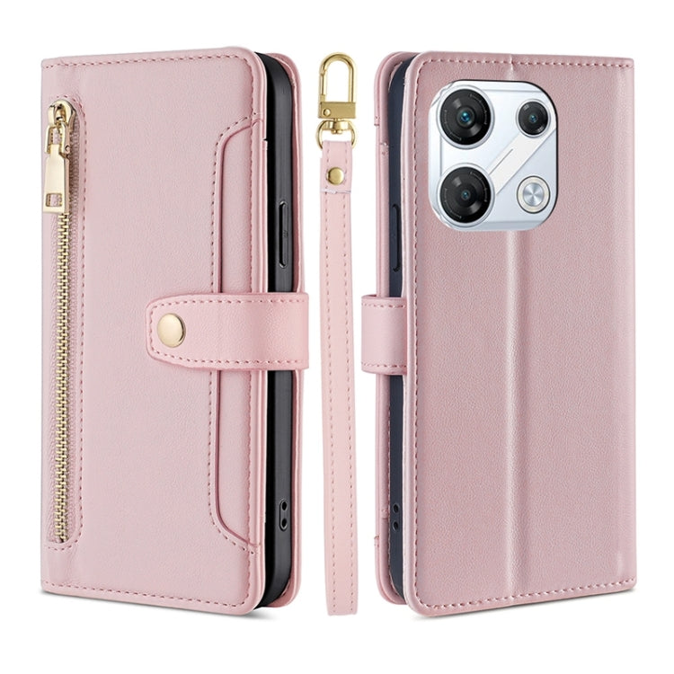 Sheep Texture Cross-body Zipper Wallet Leather Phone Case — view 11