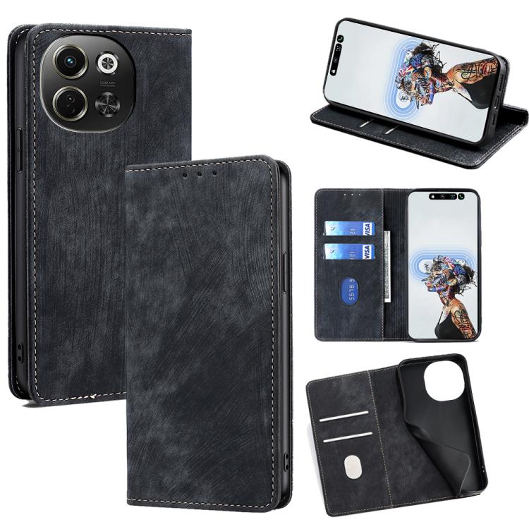 RFID Anti-theft Brush Magnetic Leather Phone Case