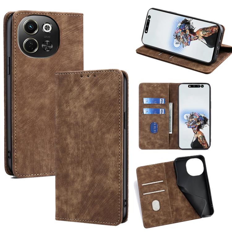 RFID Anti-theft Brush Magnetic Leather Phone Case