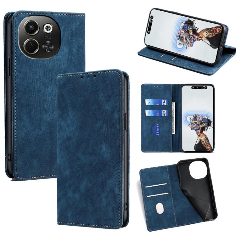 RFID Anti-theft Brush Magnetic Leather Phone Case