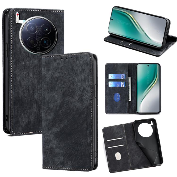 RFID Anti-theft Brush Magnetic Leather Phone Case