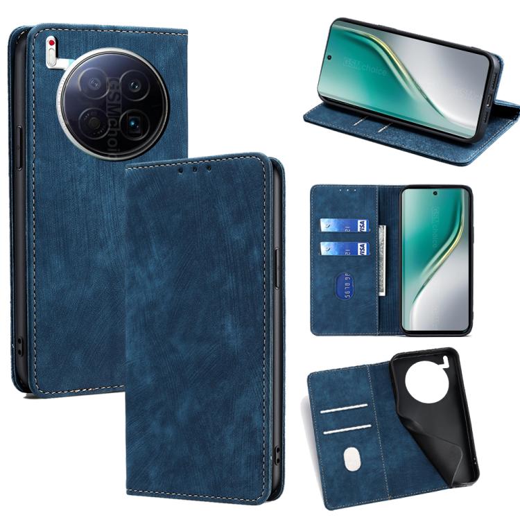 RFID Anti-theft Brush Magnetic Leather Phone Case