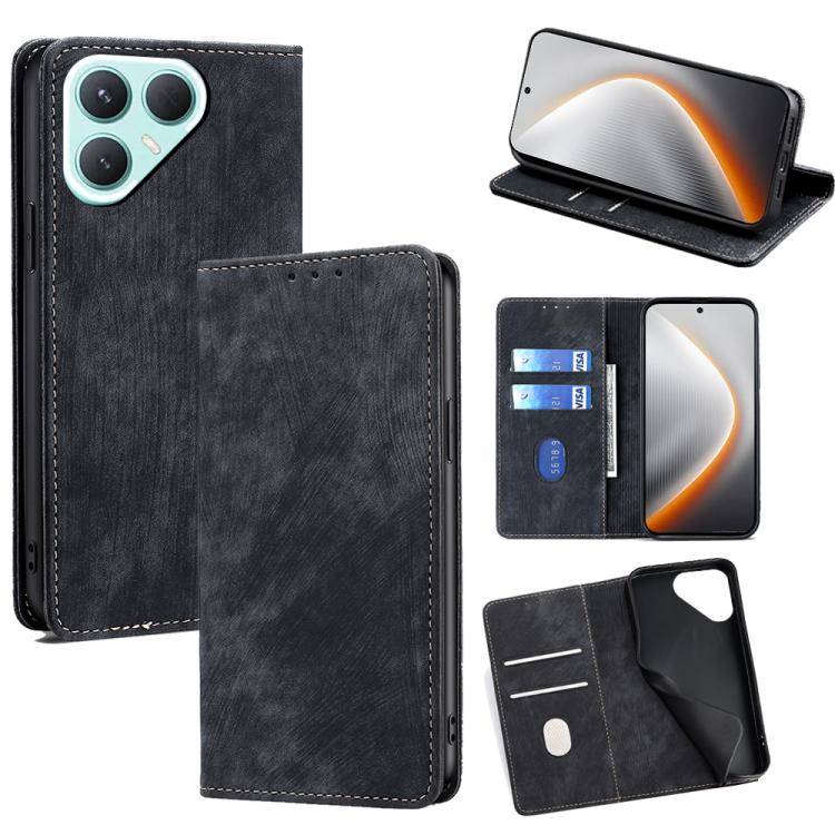 RFID Anti-theft Brush Magnetic Leather Phone Case