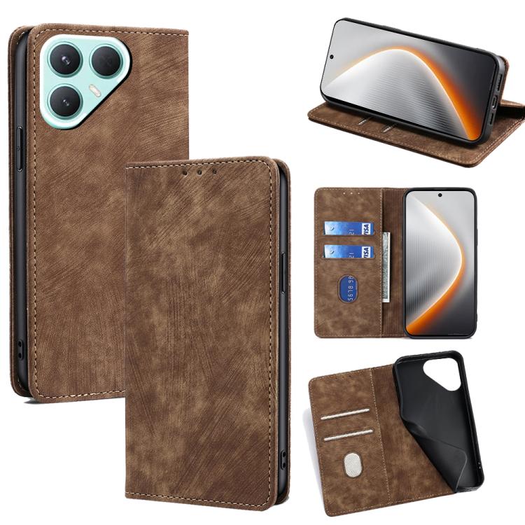 RFID Anti-theft Brush Magnetic Leather Phone Case