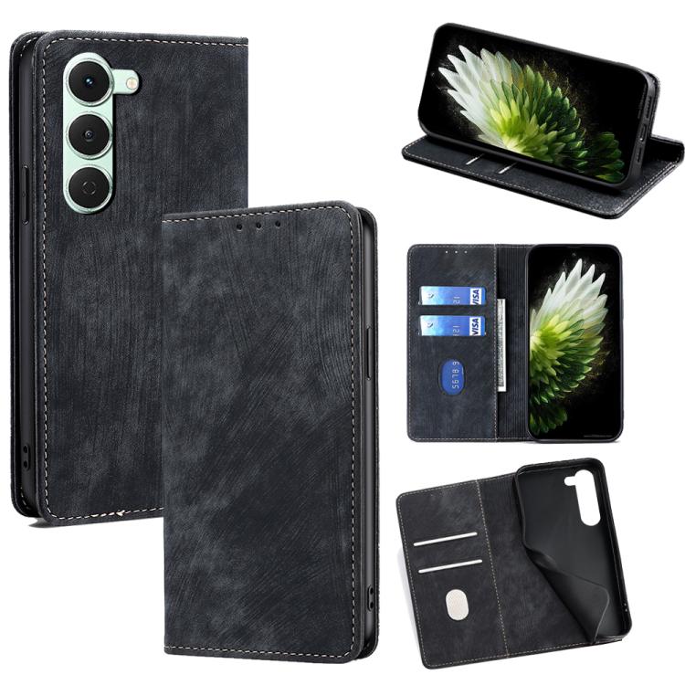 RFID Anti-theft Brush Magnetic Leather Phone Case