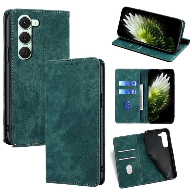 RFID Anti-theft Brush Magnetic Leather Phone Case
