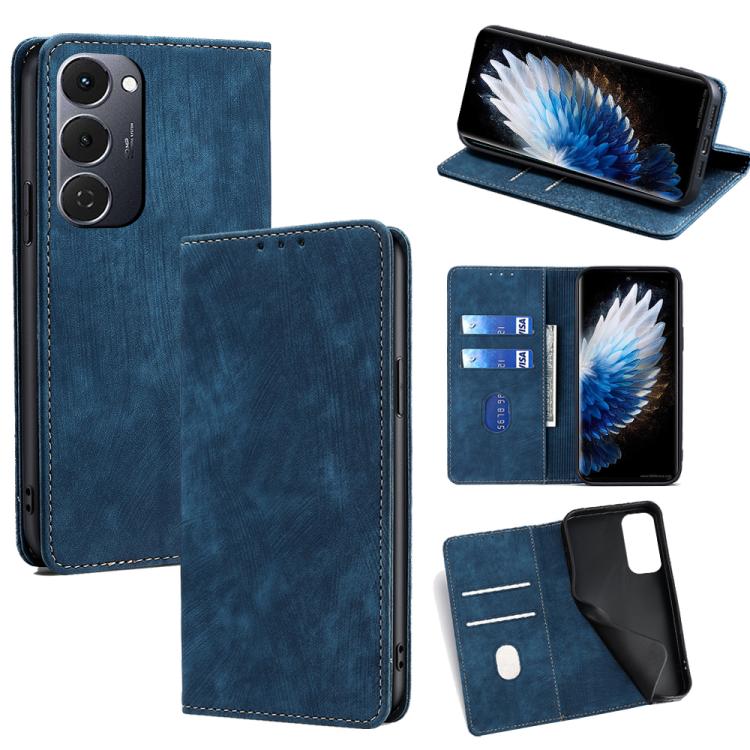 RFID Anti-theft Brush Magnetic Leather Phone Case