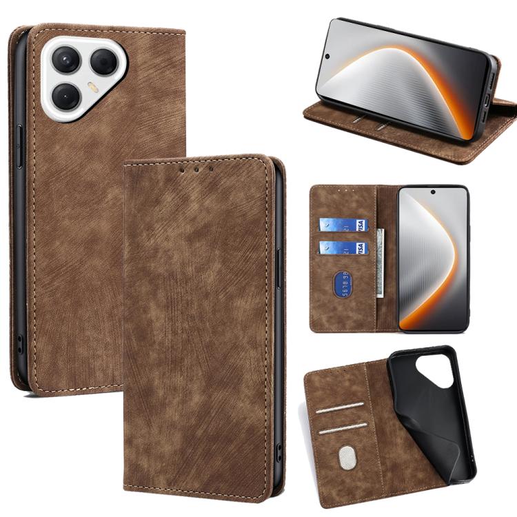 RFID Anti-theft Brush Magnetic Leather Phone Case
