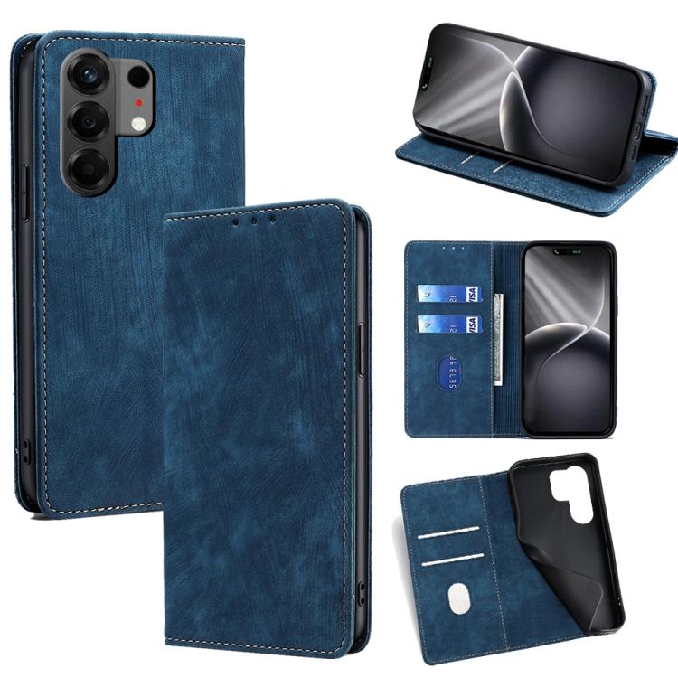 RFID Anti-theft Brush Magnetic Leather Phone Case