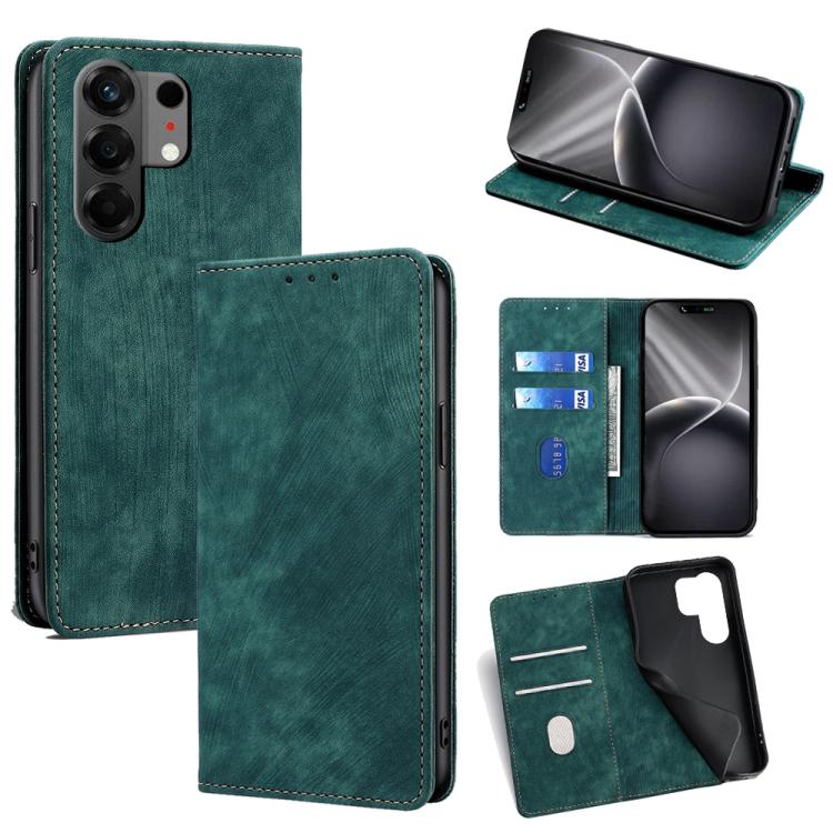 RFID Anti-theft Brush Magnetic Leather Phone Case