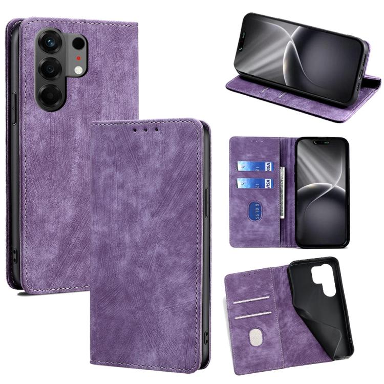 RFID Anti-theft Brush Magnetic Leather Phone Case