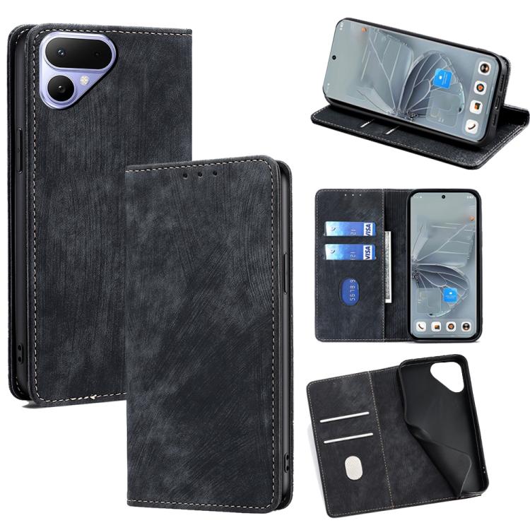 RFID Anti-theft Brush Magnetic Leather Phone Case