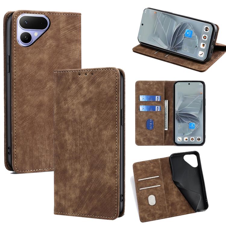 RFID Anti-theft Brush Magnetic Leather Phone Case