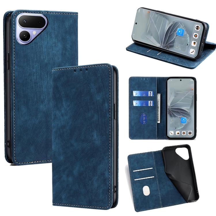 RFID Anti-theft Brush Magnetic Leather Phone Case