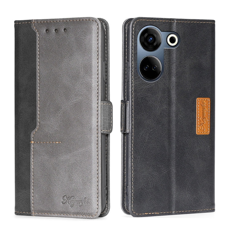 Contrast Color Side Buckle Leather Phone Case