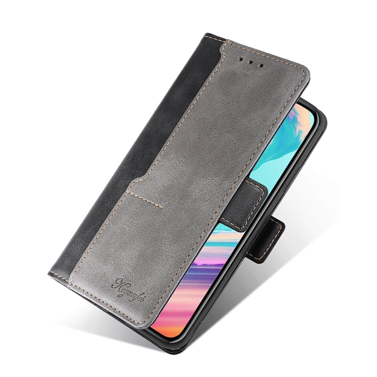 Contrast Color Side Buckle Leather Phone Case