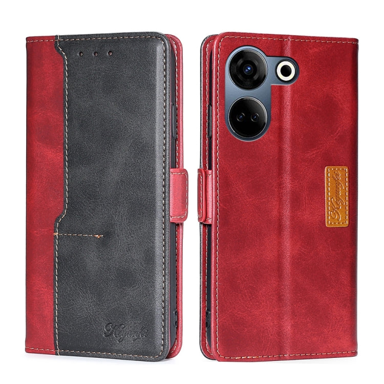 Contrast Color Side Buckle Leather Phone Case