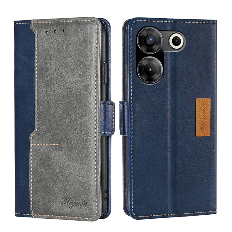 Contrast Color Side Buckle Leather Phone Case