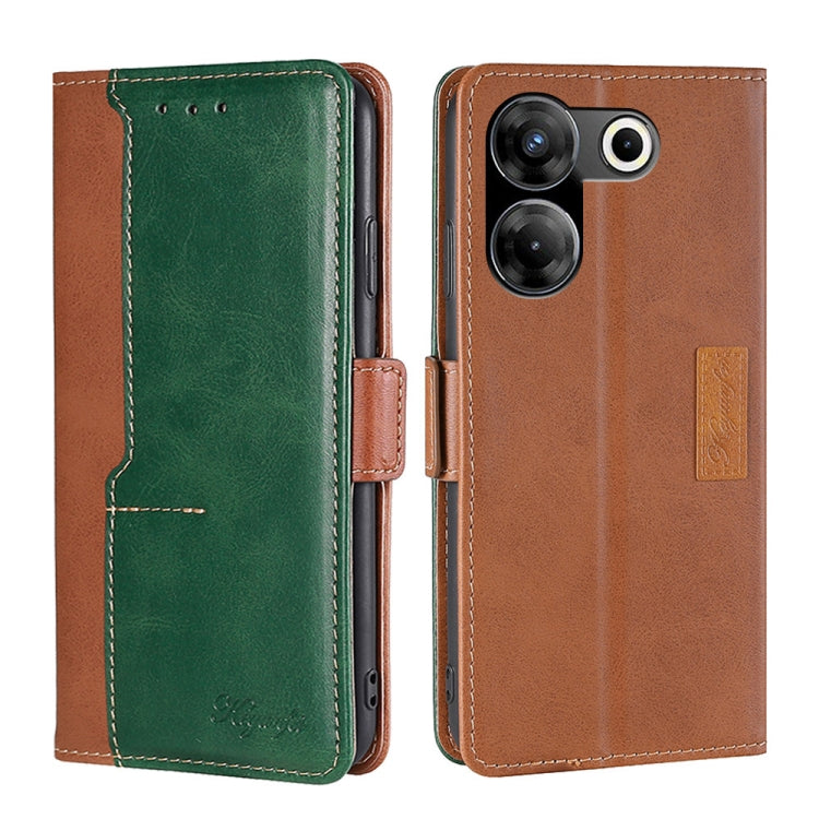 Contrast Color Side Buckle Leather Phone Case
