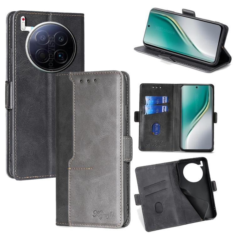 Contrast Color Side Buckle Leather Phone Case