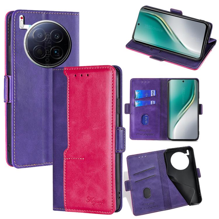 Contrast Color Side Buckle Leather Phone Case