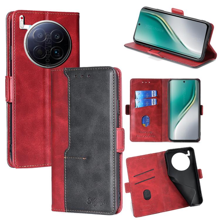 Contrast Color Side Buckle Leather Phone Case