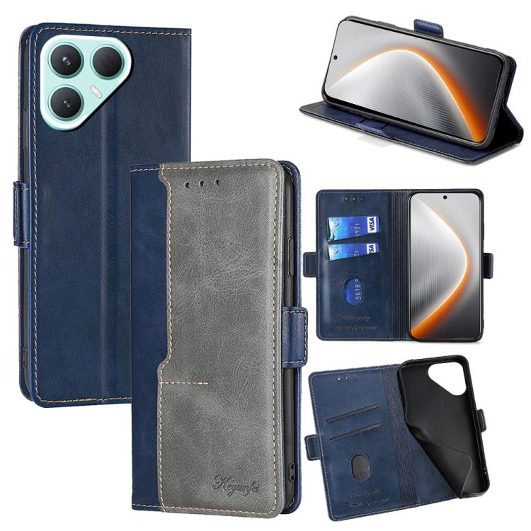 Contrast Color Side Buckle Leather Phone Case