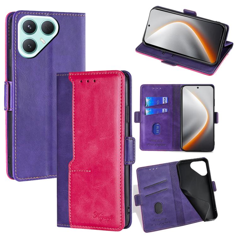 Contrast Color Side Buckle Leather Phone Case