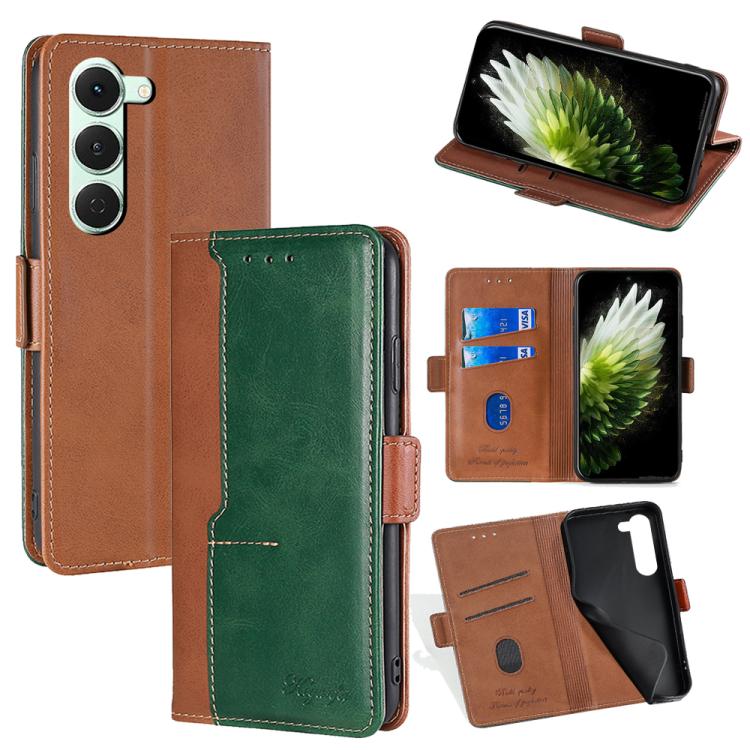 Contrast Color Side Buckle Leather Phone Case