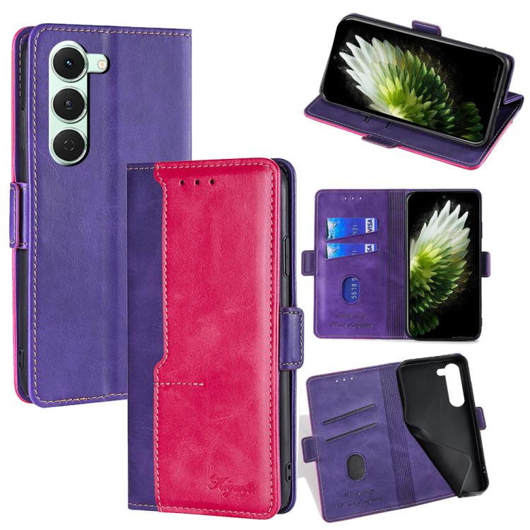 Contrast Color Side Buckle Leather Phone Case