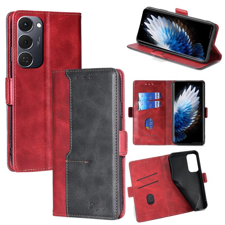 Contrast Color Side Buckle Leather Phone Case