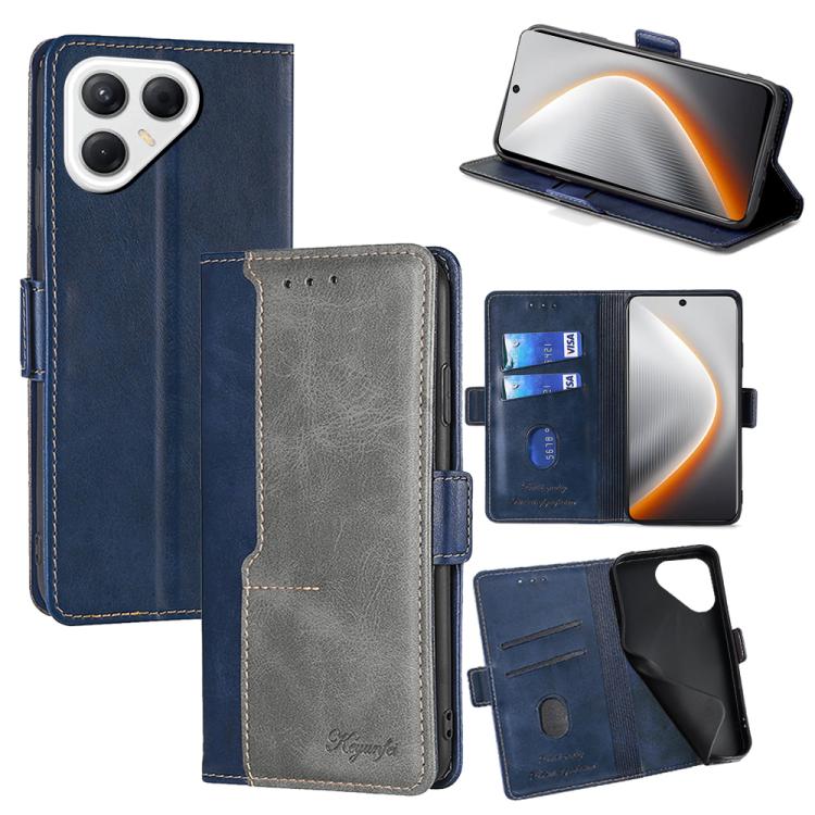 Contrast Color Side Buckle Leather Phone Case