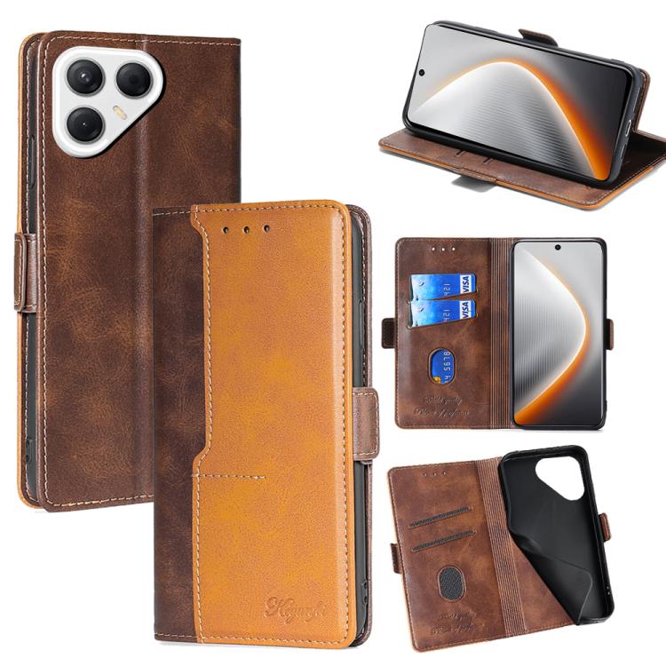 Contrast Color Side Buckle Leather Phone Case