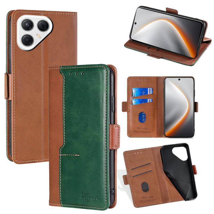 Contrast Color Side Buckle Leather Phone Case