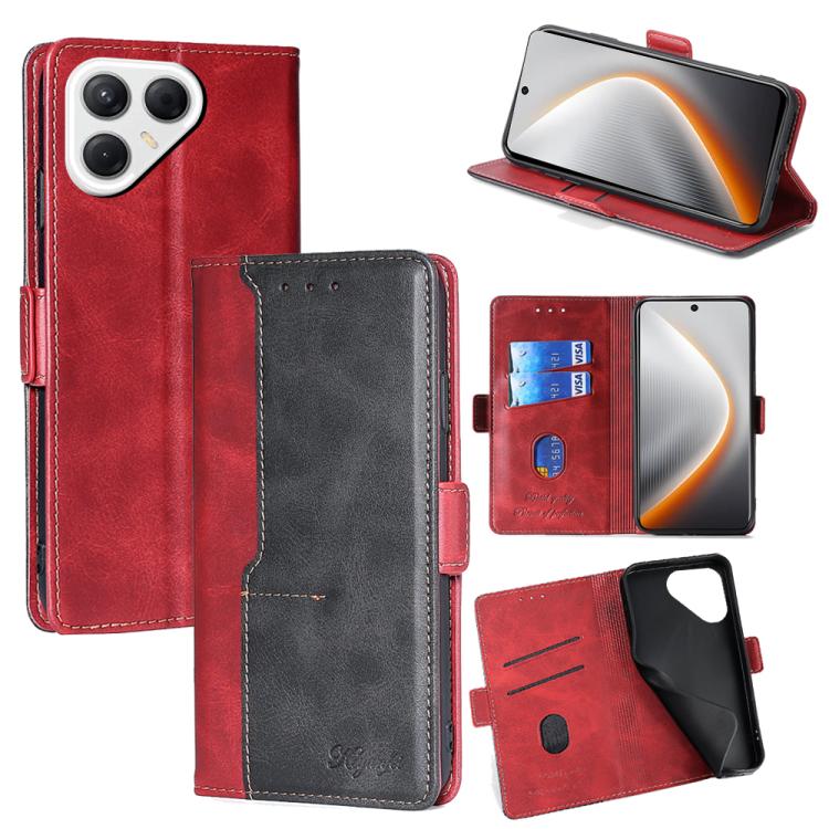 Contrast Color Side Buckle Leather Phone Case