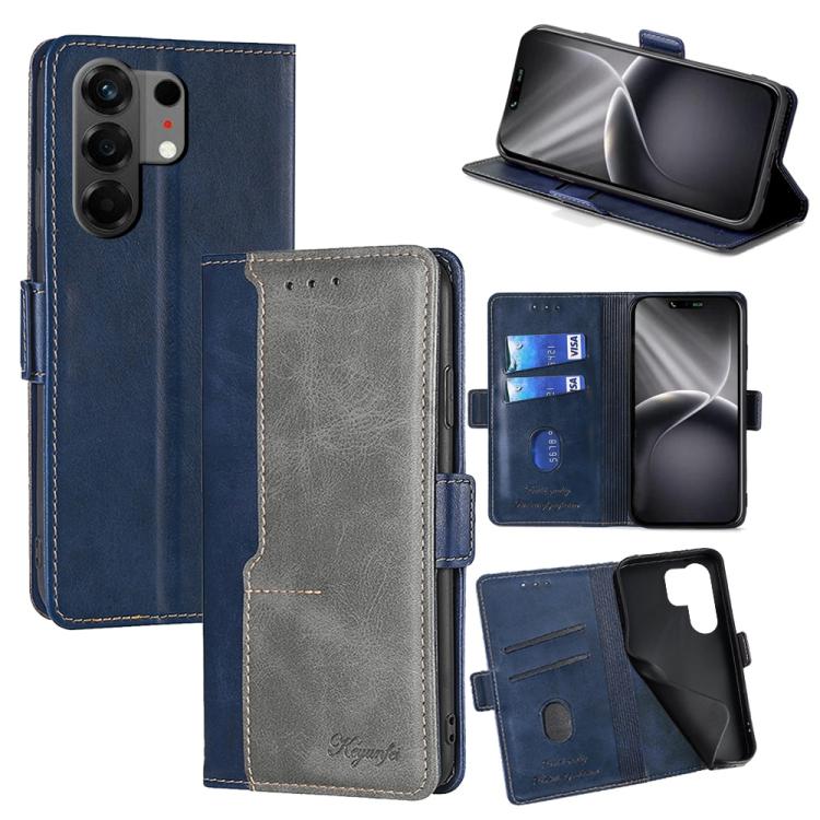 Contrast Color Side Buckle Leather Phone Case