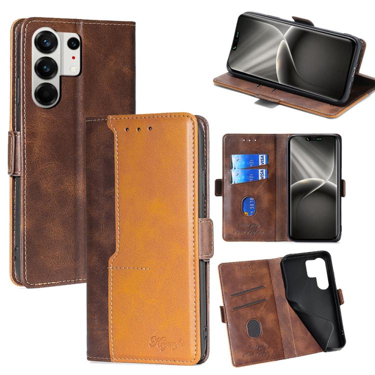 Contrast Color Side Buckle Leather Phone Case