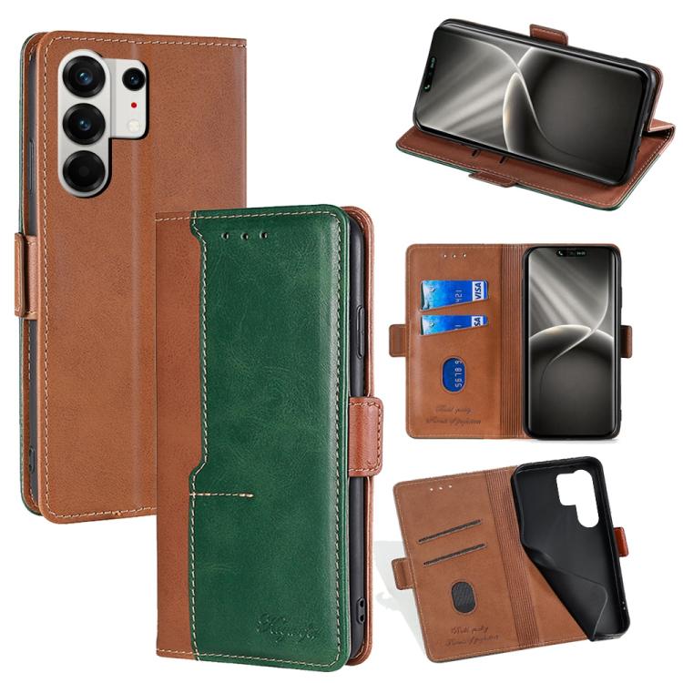 Contrast Color Side Buckle Leather Phone Case