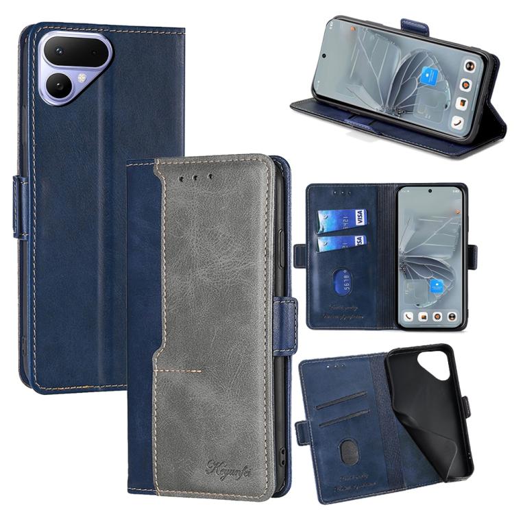 Contrast Color Side Buckle Leather Phone Case