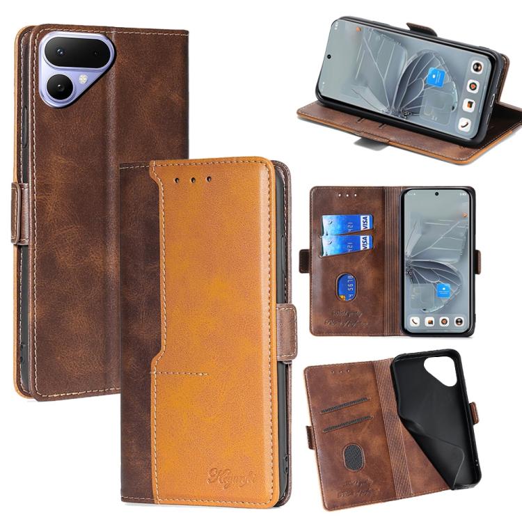 Contrast Color Side Buckle Leather Phone Case