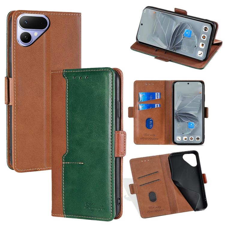 Contrast Color Side Buckle Leather Phone Case