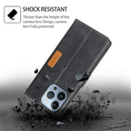 Contrast Color Side Buckle Leather Phone Case