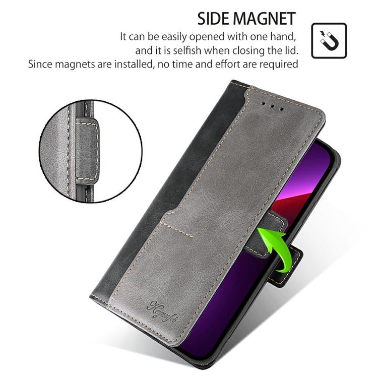 Contrast Color Side Buckle Leather Phone Case