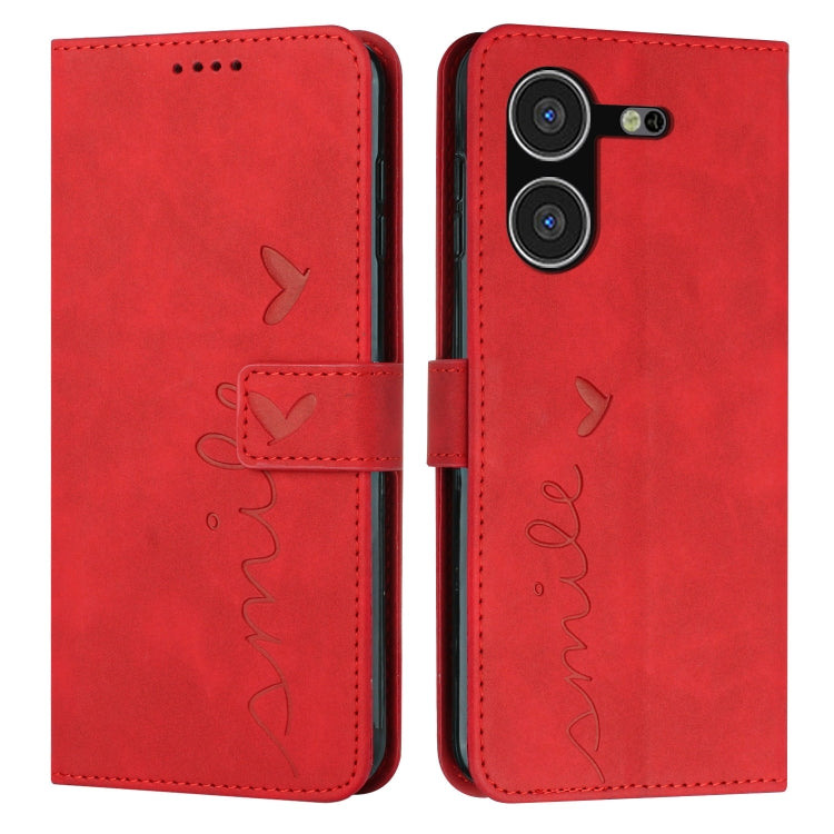 Skin Feel Heart Pattern Leather Phone Case