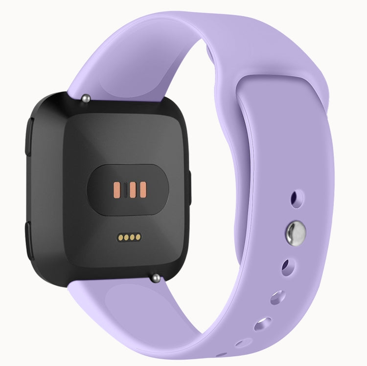 For Fitbit Versa 2 / Fitbit Versa / Fitbit Versa Lite Solid Color Silicone Replacement Strap Watchband — Size:L