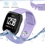 For Fitbit Versa 2 / Fitbit Versa / Fitbit Versa Lite Solid Color Silicone Replacement Strap Watchband — Pink Purple